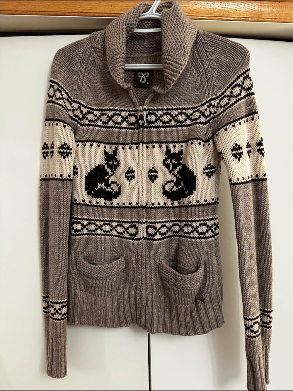 TNA Sea to Sky 100% Lambswool zip Cardigan